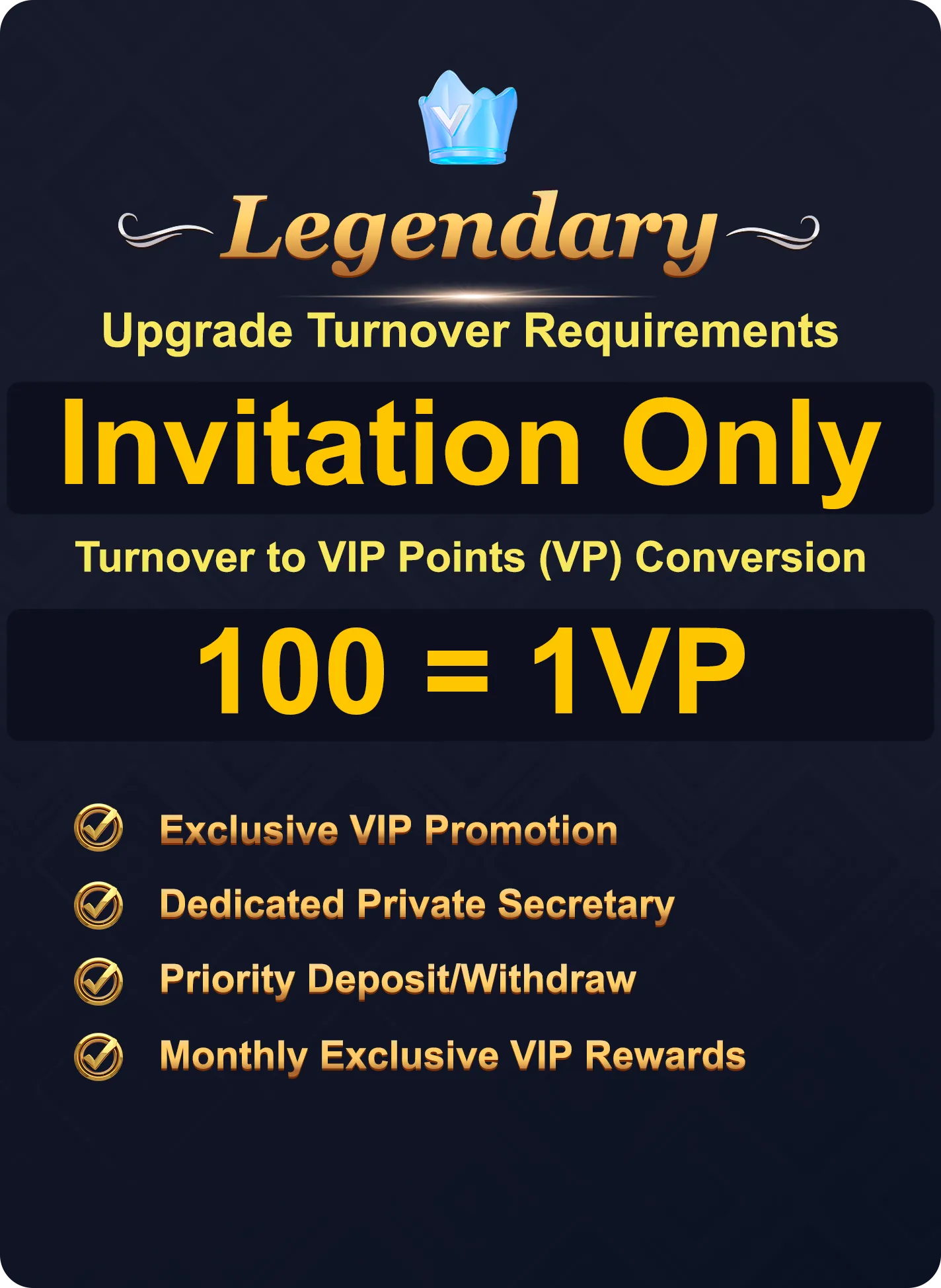 legendary vip level